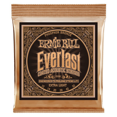 Струны для акустической гитары ERNIE BALL 2550 Everlast Coated Phosphor Bronze Extra Light 10-50