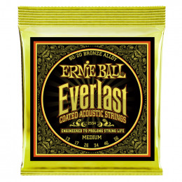 Струны для акустической гитары ERNIE BALL 2554 Everlast Coated 80/20 Bronze Medium 13-56