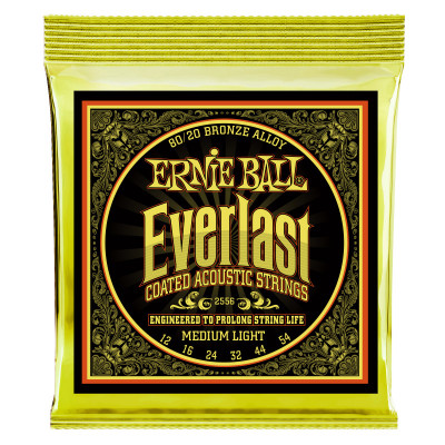 Струны для акустической гитары ERNIE BALL 2556 Everlast Coated 80/20 Bronze Medium Light 12-54 Струны для акустической гитары ERNIE BALL 2556 Everlast Coated 80/20 Bronze Medium Light 12-54