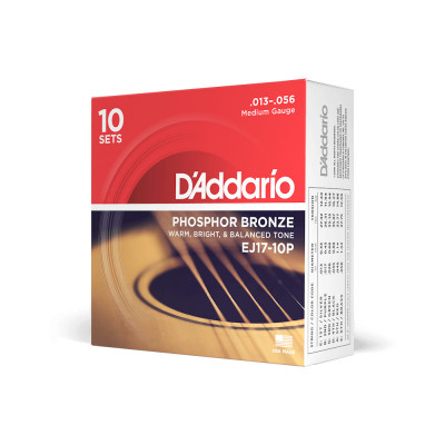 Струны для акустической гитары D'ADDARIO EJ17 -10P