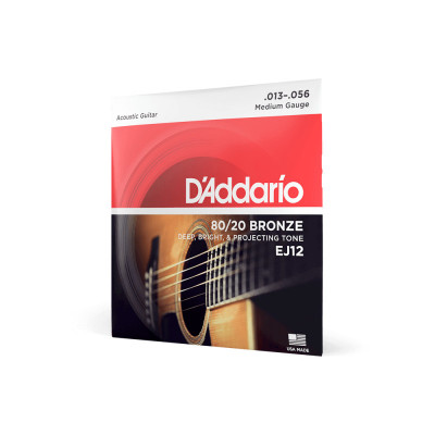 Струны для акустической гитары D'ADDARIO EJ12