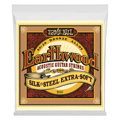 Струны для акустической гитары ERNIE BALL 2047 Earthwood Silk & Steel Extra Soft 10-50