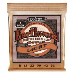 Струны для акустической гитары ERNIE BALL 3548 Earthwood Phosphor Bronze Light 3 Pack 11-52