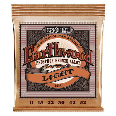 Струны для акустической гитары ERNIE BALL 2148 Earthwood Phosphor Bronze Light 11-52