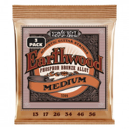Струны для акустической гитары ERNIE BALL 3544 Earthwood Phosphor Bronze Medium 3 Pack 13-56