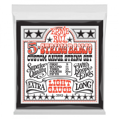 Струны для банджо ERNIE BALL 2312 Stainless Steel Light 9-9