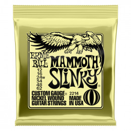 Струны для электрогитары ERNIE BALL 2214 Nickel Wound Slinky Mammoth 12-62 Струны для электрогитары ERNIE BALL 2214 Nickel Wound Slinky Mammoth 12-62