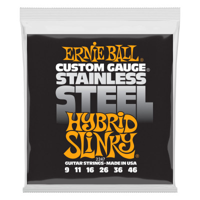 Струны для электрогитары ERNIE BALL 2247 Stainless Steel Slinky Hybrid 9-46 Струны для электрогитары ERNIE BALL 2247 Stainless Steel Slinky Hybrid 9-46
