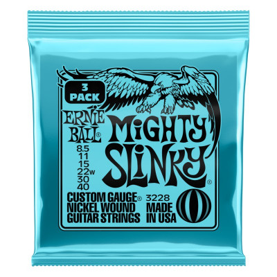 Струны для электрогитары ERNIE BALL 3228 Nickel Slinky Mighty 3 Pack 8.5-40 Струны для электрогитары ERNIE BALL 3228 Nickel Slinky Mighty 3 Pack 8.5-40