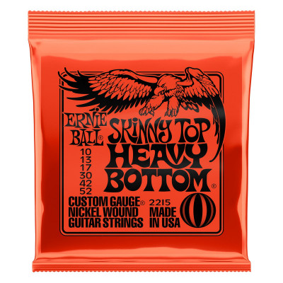 Струны для электрогитары ERNIE BALL 2215 Nickel Wound Slinky Skinny Top Heavy Bottom 10-52 Струны для электрогитары ERNIE BALL 2215 Nickel Wound Slinky Skinny Top Heavy Bottom 10-52