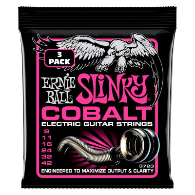 Струны для электрогитары ERNIE BALL 3723 Cobalt Slinky Super 3 Pack 9-42 Струны для электрогитары ERNIE BALL 3723 Cobalt Slinky Super 3 Pack 9-42