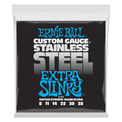 Струны для электрогитары ERNIE BALL 2249 Stainless Steel Slinky Extra 8-38