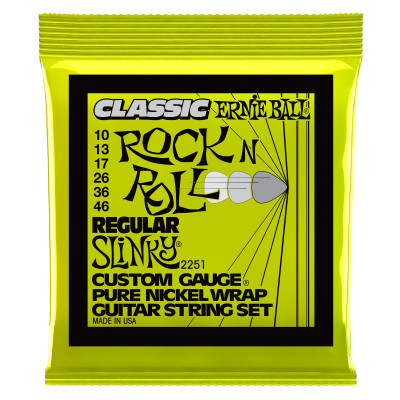 Струны для электрогитары ERNIE BALL 2251 Classic Rock n Roll Pure Nickel Slinky Regular 10-46 Струны для электрогитары ERNIE BALL 2251 Classic Rock n Roll Pure Nickel Slinky Regular 10-46