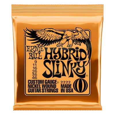 Струны для электрогитары ERNIE BALL 2222 Nickel Wound Slinky Hybrid 9-46 Струны для электрогитары ERNIE BALL 2222 Nickel Wound Slinky Hybrid 9-46