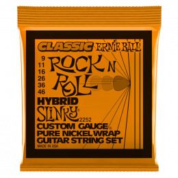 Струны для электрогитары ERNIE BALL 2252 Classic Rock n Roll Pure Nickel Slinky Hybrid 9-46