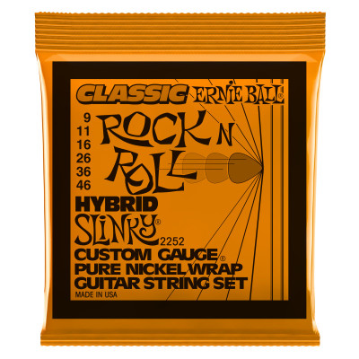 Струны для электрогитары ERNIE BALL 2252 Classic Rock n Roll Pure Nickel Slinky Hybrid 9-46 Струны для электрогитары ERNIE BALL 2252 Classic Rock n Roll Pure Nickel Slinky Hybrid 9-46