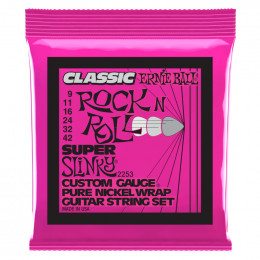 Струны для электрогитары ERNIE BALL 2253 Classic Rock n Roll Pure Nickel Slinky Super 9-42