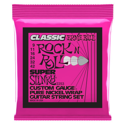 Струны для электрогитары ERNIE BALL 2253 Classic Rock n Roll Pure Nickel Slinky Super 9-42 Струны для электрогитары ERNIE BALL 2253 Classic Rock n Roll Pure Nickel Slinky Super 9-42