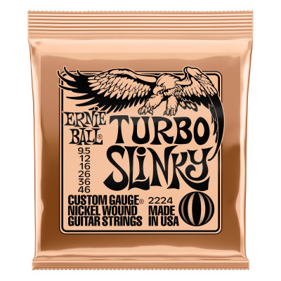 Струны для электрогитары ERNIE BALL 2224 Nickel Wound Slinky Turbo 9.5-46 Струны для электрогитары ERNIE BALL 2224 Nickel Wound Slinky Turbo 9.5-46
