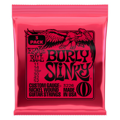 Струны для электрогитары ERNIE BALL 3226 Nickel Slinky Burly 3 Pack 11-52 Струны для электрогитары ERNIE BALL 3226 Nickel Slinky Burly 3 Pack 11-52