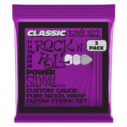Струны для электрогитары ERNIE BALL 3250 Pure Classic RnR Slinky Power 3 Pack 11-48 Струны для электрогитары ERNIE BALL 3250 Pure Classic RnR Slinky Power 3 Pack 11-48