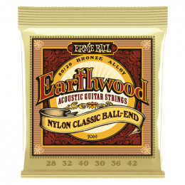 Струны для классической гитары ERNIE BALL 2069 Earthwood 80/20 Folk Nylon 28-42