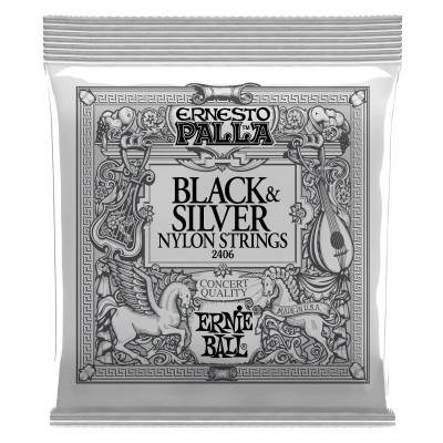 Струны для классической гитары ERNIE BALL 2406 Ernesto Palla Black&Silver Nylon Medium 28-42