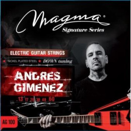 Magma Strings AG100 - Струны для электрогитары Andres Gimenez 13-60, Серия: Signature, Калибр: 13-17-26-38-48-60, Обмотка: никелированная сталь, Натяж