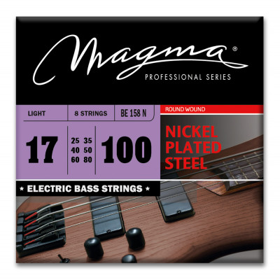 Magma Strings BE158N - Струны для 8-струнной бас-гитары 40/17-100/50, Серия: Nickel Plated Steel, Калибр: 40/17-60/25-80/35-100/50, Обмотка: круглая, Magma Strings BE158N - Струны для 8-струнной бас-гитары 40/17-100/50, Серия: Nickel Plated Steel, Калибр: 40/17-60/25-80/35-100/50, Обмотка: круглая,