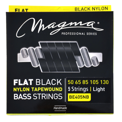 Magma Strings BE405NB - Струны для 5-струнной бас-гитары Low B 50-130, Серия: Nylon Black Tapewound, Калибр: 50-65-85-105-130, Обмотка: плоская, обёрн Magma Strings BE405NB - Струны для 5-струнной бас-гитары Low B 50-130, Серия: Nylon Black Tapewound, Калибр: 50-65-85-105-130, Обмотка: плоская, обёрн