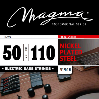 Magma Strings BE200N - Струны для бас-гитары 50-110, Серия: Nickel Plated Steel, Калибр: 50-70-90-110, Обмотка: круглая, никелированая сталь, Натяжени