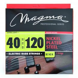 Magma Strings BE145N - Струны для 5-струнной бас-гитары Low B 40-120, Серия: Nickel Plated Steel, Калибр: 40-60-75-95-120, Обмотка: круглая, никелиров Magma Strings BE145N - Струны для 5-струнной бас-гитары Low B 40-120, Серия: Nickel Plated Steel, Калибр: 40-60-75-95-120, Обмотка: круглая, никелиров