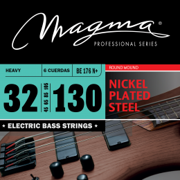 Magma Strings BE176N+ - Струны для 6-струнной бас-гитары 32-131, Серия: Nickel Plated Steel, Обмотка: круглая, никелированая сталь, Натяжение: Medium.