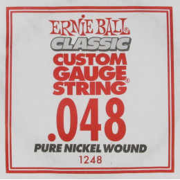 Ernie Ball 1248 струна для электро и акустических гитар. Никель, калибр .048