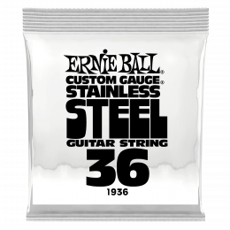 Ernie Ball 1936 струна одиночная для электрогитары, Серия Stainless Steel, Калибр: 36, Сердцевина: шестигранник; сталь, покрытая оловом, Обмотка: