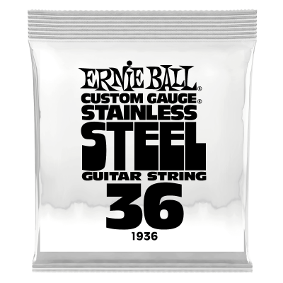 Ernie Ball 1936 струна одиночная для электрогитары, Серия Stainless Steel, Калибр: 36, Сердцевина: шестигранник; сталь, покрытая оловом, Обмотка: