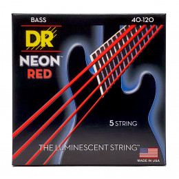 DR NRB5-40 - струны для 5-струнной бас-гитары, Калибр: 40-120, Серия: HI-DEF NEON™, Обмотка: посеребрёная/никелированая сталь, Покрытие: люминесцентно