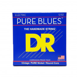 DR PHR-12 - струны для электрогитары, Калибр: 12-52, Серия: PURE BLUES™, Обмотка: никель, Покрытие: нет