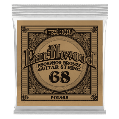 Ernie Ball 1868 струна одиночная для акустической гитары, Серия Earthwood, Калибр: 68, Сердцевина: шестигранник; сталь, покрытая латунью, Обмотка: Ernie Ball 1868 струна одиночная для акустической гитары, Серия Earthwood, Калибр: 68, Сердцевина: шестигранник; сталь, покрытая латунью, Обмотка: