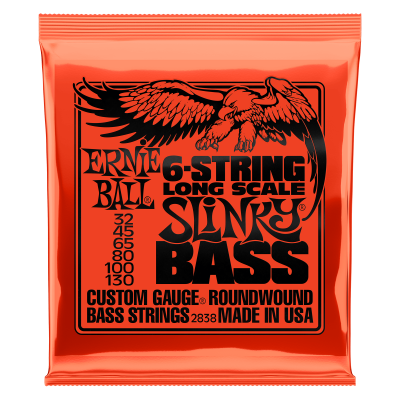 Ernie Ball 2838 струны для 6-струнной бас-гитары Nickel Wound Bass Long Scale Slinky 6 (37 1/4") (32-45-65-80-100-130) Ernie Ball 2838 струны для 6-струнной бас-гитары Nickel Wound Bass Long Scale Slinky 6 (37 1/4") (32-45-65-80-100-130)