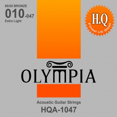 Olympia HQA1047 струны для акуст.гитары 80/20 Bronze (10-14-23w-30-39-47)