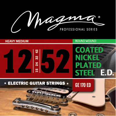 Magma Strings GE170ED - Струны для электрогитары, Серия: Coated Nickel Plated Steel, Калибр: 12-15-24-28-38-50, Обмотка: круглая, никелированая сталь, Magma Strings GE170ED - Струны для электрогитары, Серия: Coated Nickel Plated Steel, Калибр: 12-15-24-28-38-50, Обмотка: круглая, никелированая сталь,