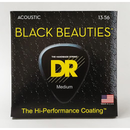 DR BKA-13 - струны для акустической гитары, Калибр: 13-56, Серия: BLACK BEAUTIES™, Обмотка: фосфористая бронза, Покрытие: есть