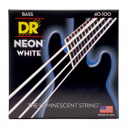 DR NWB-40 - струны для 4-струнной бас-гитары, Калибр: 40-100, Серия: HI-DEF NEON™, Обмотка: посеребрёная/никелированая сталь, Покрытие: люминесцентное