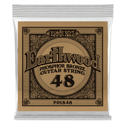 Ernie Ball 1848 струна одиночная для акустической гитары, Серия Earthwood, Калибр: 48, Сердцевина: шестигранник; сталь, покрытая латунью, Обмотка: Ernie Ball 1848 струна одиночная для акустической гитары, Серия Earthwood, Калибр: 48, Сердцевина: шестигранник; сталь, покрытая латунью, Обмотка: