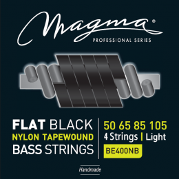 Magma Strings BE400NB - Струны для бас-гитары 50-105, Серия: Nylon Black Tapewound, Калибр: 50-65-85-105, Обмотка: плоская, обёрнутая нейлоновой ленто