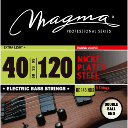 Magma Strings BE145NDB - Струны для 5-струнной бас-гитары Low B Double Ball End 40-120, Серия: Double Ball End, Калибр: 40-60-75-95-120, Обмотка: круг