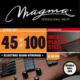 Magma Strings BE160NDB - Струны для бас-гитары Double Ball End 45-100, Серия: Double Ball End, Калибр: 45-65-80-100, Обмотка: круглая, никелированая с Magma Strings BE160NDB - Струны для бас-гитары Double Ball End 45-100, Серия: Double Ball End, Калибр: 45-65-80-100, Обмотка: круглая, никелированая с