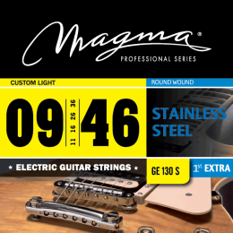 Magma Strings GE130S - Струны для электрогитары 9-46, Серия: Stainless Steel, Калибр: 9-11-16-26-36-46, Обмотка: круглая, нержавеющая сталь.