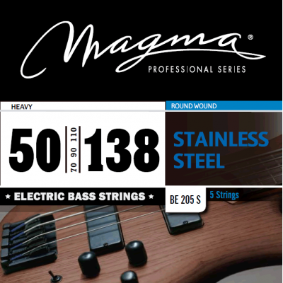 Magma Strings BE205S - Струны для 5-струнной бас-гитары Low B 50-138, Серия: Stainless Steel, Калибр: 50-70-90-110-138, Обмотка: круглая, нержавеющая Magma Strings BE205S - Струны для 5-струнной бас-гитары Low B 50-138, Серия: Stainless Steel, Калибр: 50-70-90-110-138, Обмотка: круглая, нержавеющая